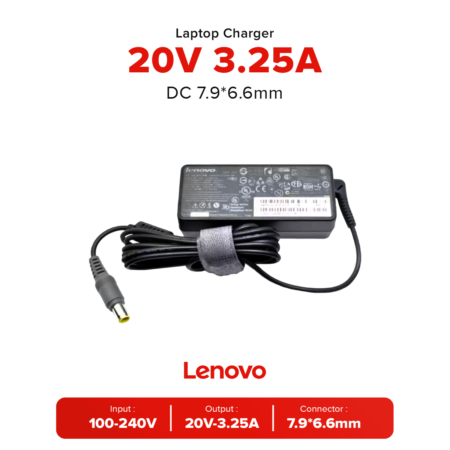 Charger Laptop Lenovo ThinkPad 20V 3.25A 7.9*6.6mm