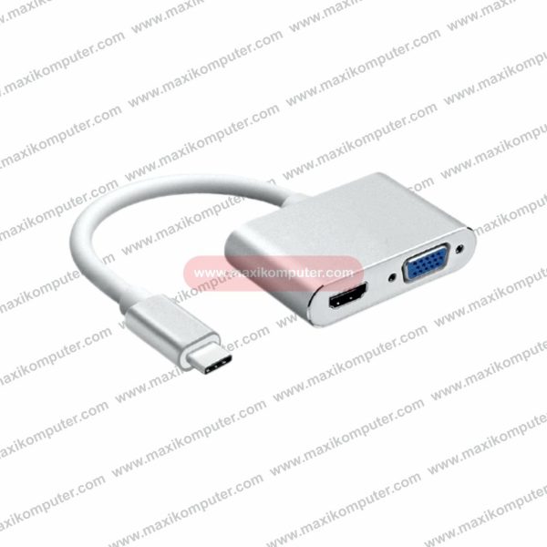 Konverter Type-C to HDMI VGA Adapter 2K 4K UHD 10CM