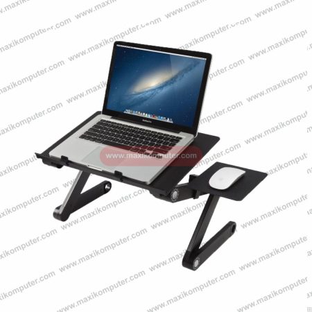 Meja Laptop Lipat Portable Aluminium + Tempat Mouse