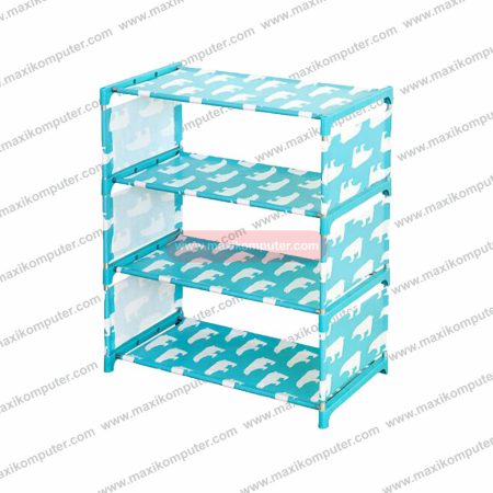Rak Sepatu Portable Shoe Rack DIY 4 Susun Motif