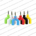 Splitter Audio U-Shape Jack 3.5mm Male to 2 Female Speaker + Mic