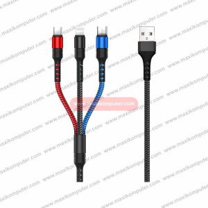Kabel 3in1 Micro USB Type-C Lightning 5A Fast Charging