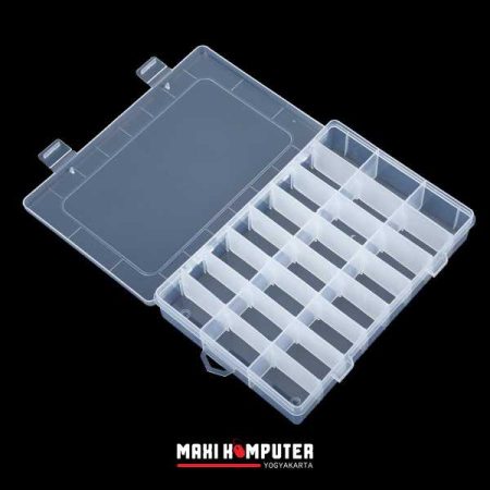 24 Slot DIY Grid Box Transparent Case Adjustable Kotak Penyimpanan - Gambar 3