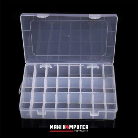 24 Slot DIY Grid Box Transparent Case Adjustable Kotak Penyimpanan - Gambar 4