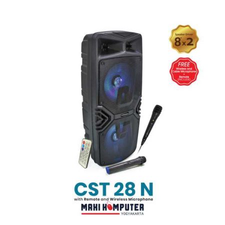 Simbadda CST 28N 30W RMS FM / Bluetooth / USB / AUX / TF / Mic RGB Display Outdoor TWS Speaker - Gambar 2