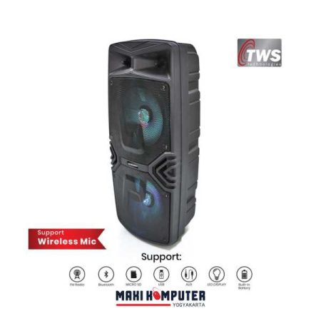 Simbadda CST 28N 30W RMS FM / Bluetooth / USB / AUX / TF / Mic RGB Display Outdoor TWS Speaker - Gambar 3