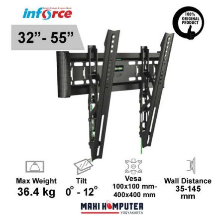 Inforce W400ST 32-55" Universal Tilt TV LCD LED Monitor Bracket Braket - Gambar 2