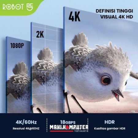 Robot RFH02 3D 4K*2K 60Hz No Delay 2M HDMI 2.0 Cable Kabel HDMI - Gambar 2