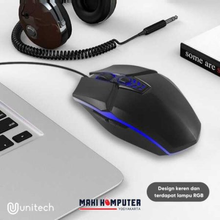 Unitech V8 1200 DPI 6 Buttons RGB Ergonomic Design Wired Gaming Mouse - Gambar 4