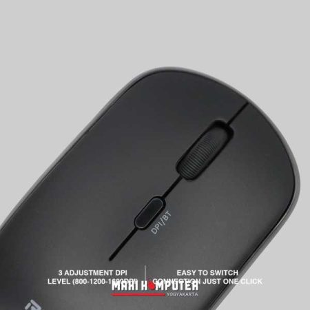 Rexus QB100 1600 DPI 4 Buttons Silent Click Dual Mode Wireless Mouse - Gambar 4