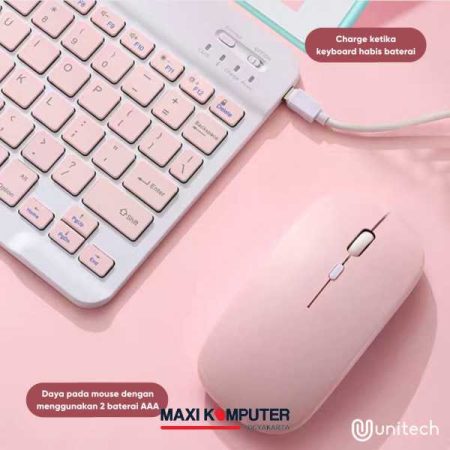 Unitech Wireless Mouse & Keyboard Kit Bluetooth Rechargerable Keyboard - Gambar 2