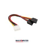Molex Male to 2 x Sata Power Female 15 Pin Kabel Power Cabang HDD
