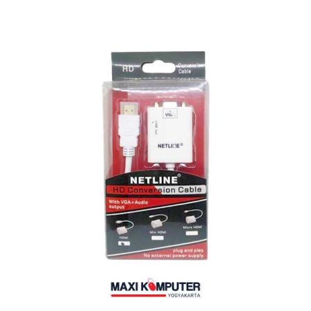 Netline HDMI to VGA Display Adapter with Audio Kabel Konverter