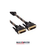 DVI-D Dual Link 24+1 Male to Male Braided Cable Kabel DVI - 3m