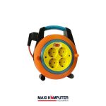 Dexicon Venus 20m Full 4 Socket Kabel Roll Kabel Gulung + Saklar