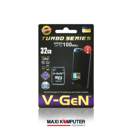 V-GeN Turbo Series 32GB A1 100MB/s Micro SD Card + Adapter