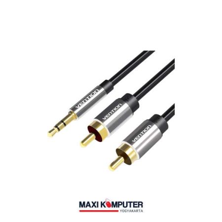 Vention 3.5mm to 2 RCA Male - Male Gold Plated Cable Kabel Audio - 2m