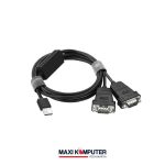 Ugreen USB 2.0 to Dual Serial RS232 DB9 Male - Male Cable Kabel