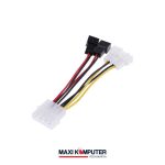 Molex 4 Pin to Quad Fan 3 Pin Dual 12V 5V Power Connector Cable Kabel