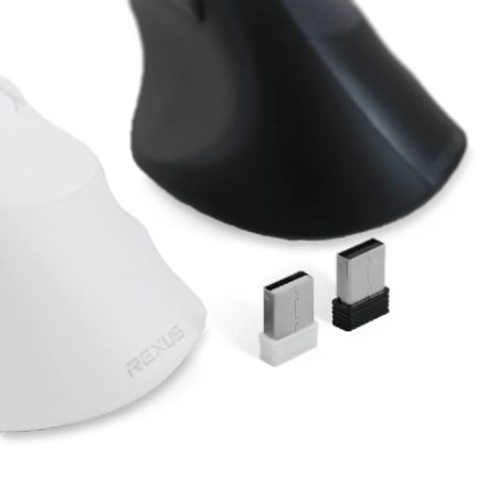 Rexus Clif QV-260 2400 DPI 7D Dual Mode Vertical Wireless Mouse - White - Gambar 6