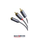 Ugreen 2 RCA Male to AUX Jack 3.5mm Female Gold Plated Cable Kabel Audio
