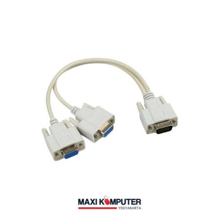 CB2584 VGA 15 Pin Male to Dual VGA 15 Pin Female Cable Kabel Percabangan