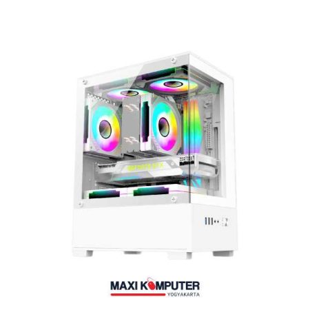 Infinity Noir Tempered Glass Compact Seaview Gaming Case Casing Komputer
