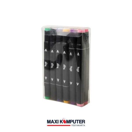Toddi T12 12 Color Dual Side Drawing Marker Spidol Warna