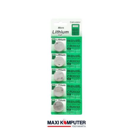 Maxell CR2032 CR 2032 3V Micro Lithium Cell Battery Baterai CMOS Kancing - 1 Strip
