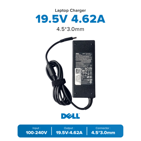 Charger Laptop Dell 19.5V 4.62A 90W 4.5*3.0mm